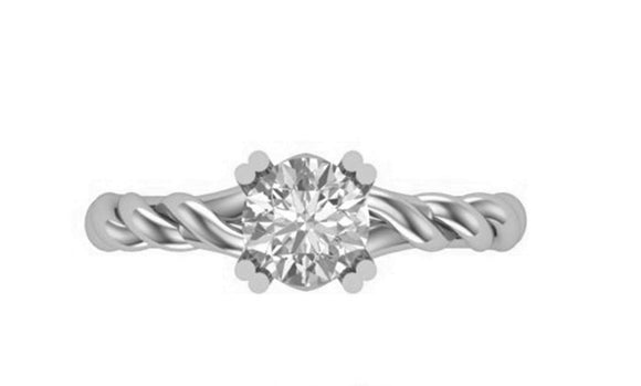 STYLE#6315 SOLITAIRE ENGAGEMENT RING WITH TWISTED SHANK