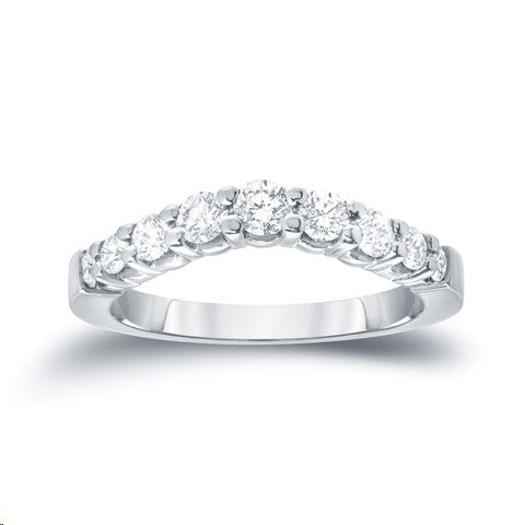 STYLE#4868 9-STONE SERIES CURVED WEDDING BAND WITH PRONG SET STONES