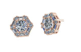 STYLE#5960 ROUND AND BAGUETTE DIAMOND STUD EARRINGS