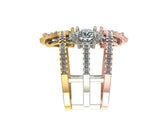 STYLE#6035 DIAMOND RIGHT-HAND TRI-COLOR FASHION RING