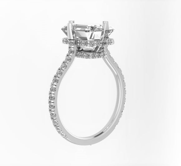 STYLE#6145E ENGAGEMENT RING WITH MICROPAVE SIDE STONES