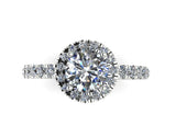 STYLE#6237 HALO STYLE ENGAGEMENT RING WITH MICROPAVE SIDE STONES