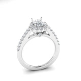 STYLE#6295 HALO STYLE ENGAGEMENT RING WITH MICROPRONG SIDE STONES