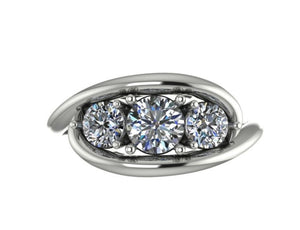 STYLE#6301 3-STONE BYPASS ENGAGEMENT RING