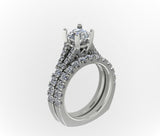 STYLE#6369 ENGAGEMENT RING WITH FRENCH-PAVE SIDE STONES