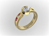 STYLE#6373 BYPASS ENGAGEMENT RING WITH CHANNEL SET SIDE STONES