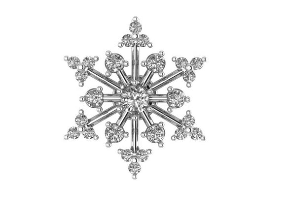STYLE#6402 SNOWFLAKE  DIAMOND FASHION PENDANT