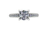 STYLE#6416 ENGAGEMENT RING WITH CHANNEL SET SIDE STONES