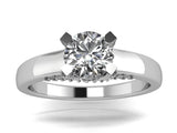 STYLE#6417 SOLITAIRE ENGAGEMENT RING WITH ACCENT DIAMONDS