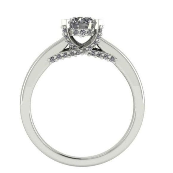 STYLE#6417 SOLITAIRE ENGAGEMENT RING WITH ACCENT DIAMONDS