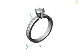 STYLE#6424 ENGAGEMENT RING WITH CHANNEL SET SIDE STONES