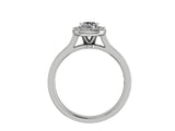STYLE#6426 CUSHION HALO STYLE ENGAGEMENT RING WITH CHANNEL SET SIDE STONES