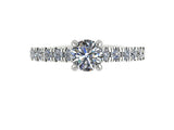 STYLE#6434 ENGAGEMENT RING WITH FRENCH-PAVE SIDE STONES