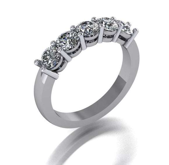 STYLE#6483 5-STONE SERIES ALL DIAMONDS PRONG SET BANDS/CLOSED ENDS