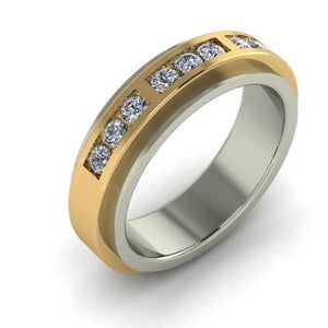STYLE #7248G 9 STONE 2-TONE GENTS RING