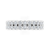 STYLE#5897 DOUBLE ROW SCALLOP PRONG SET BAND WITH SIZING BAR
