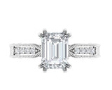 STYLE#6276 ENGAGEMENT RING WITH MICROPRONG SIDE STONES