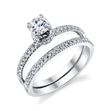 STYLE#5242E ENGAGEMENT RING WITH MICROPAVE SIDE STONES