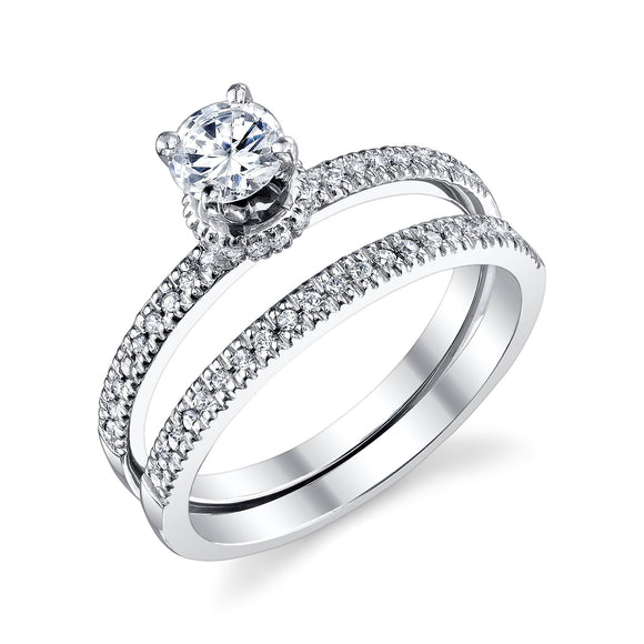 STYLE#5242W WEDDING RING WITH MICROPAVE STONES