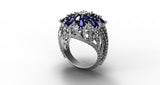 STYLE #5565 STATEMENT RING WITH DIAMONDS AND AMETHYST/SAPPHIRES