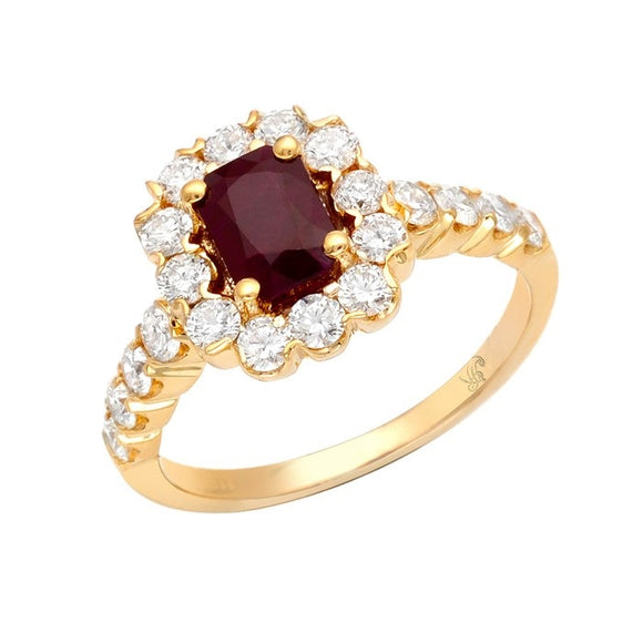 STYLE#5195 DIAMONDS/RUBY ENGAGEMENT RING