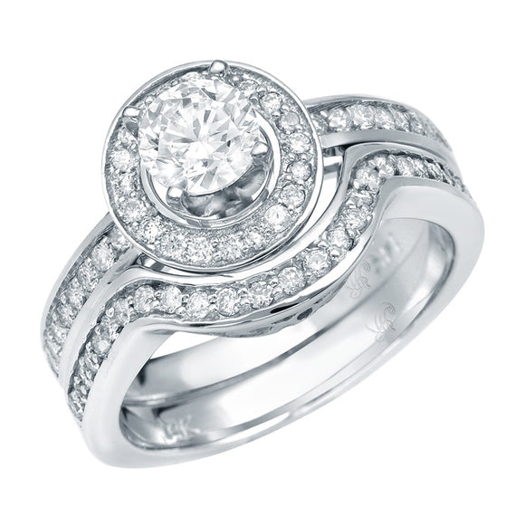 STYLE#5248E ENGAGEMENT RING WITH MICROPAVE SIDE STONES