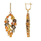 STYLE #5459 LONG STATEMENT EARRINGS WITH GEMSTONES