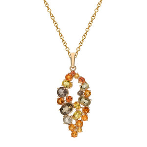 STYLE #5459 LONG STATEMENT PENDANT WITH GEMSTONES