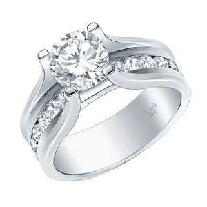 STYLE#3924 ENGAGEMENT RING WITH CHANNEL SET SIDE STONES