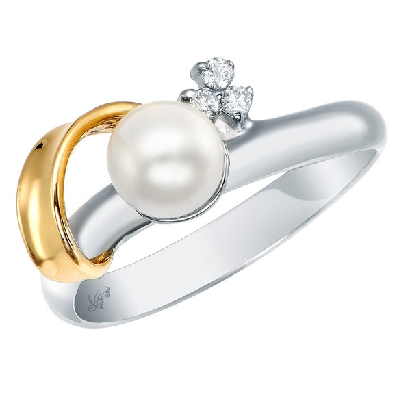 STYLE#4122 DIAMONDS/PEARL PROMISE FASHION RING