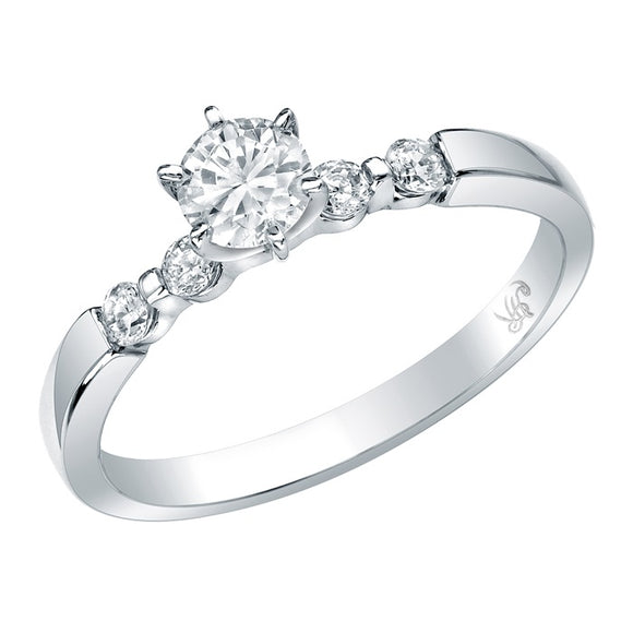 STYLE#4567E ENGAGEMENT RING WITH BAR SET SIDE STONES