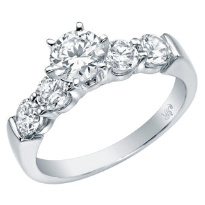 STYLE#4627E ENGAGEMENT RING WITH PRONG SET SIDE STONES