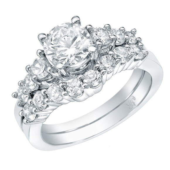 STYLE#4865W WEDDING RING WITH PRONG SET STONES