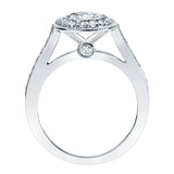 STYLE#4921 HALO STYLE ENGAGEMENT RING WITH MICROPAVE SIDE STONES