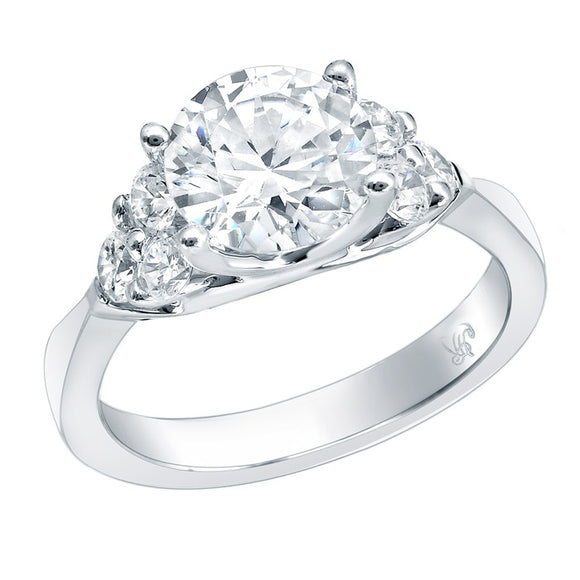 STYLE#5033E ENGAGEMENT RING WITH PRONG SET SIDE STONES