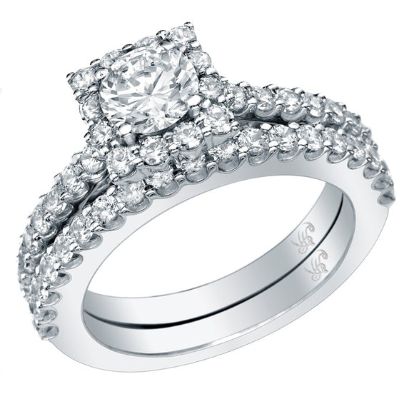 STYLE#5150E ENGAGEMENT RING WITH PRONG SET SIDE STONES