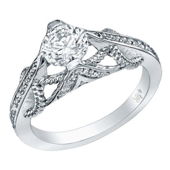 STYLE#5151E ENGAGEMENT RING WITH MICROPAVE SIDE STONES