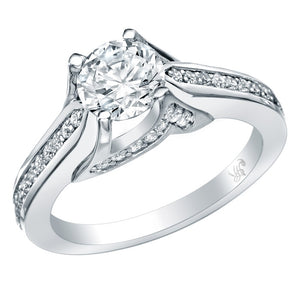 STYLE#5152E ENGAGEMENT RING WITH MICROPAVE SIDE STONES
