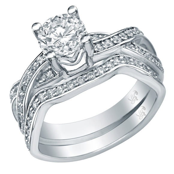 STYLE#5156E ENGAGEMENT RING WITH MICROPAVE SIDE STONES