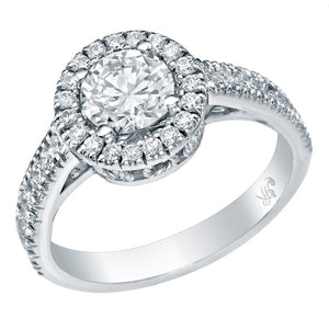 STYLE#5161E ENGAGEMENT RING WITH MICROPAVE SIDE STONES