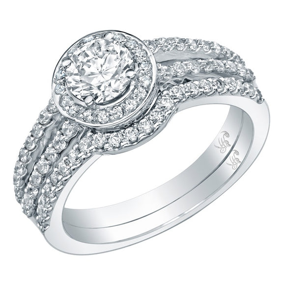 STYLE#5166E ENGAGEMENT RING WITH MICROPAVE SIDE STONES