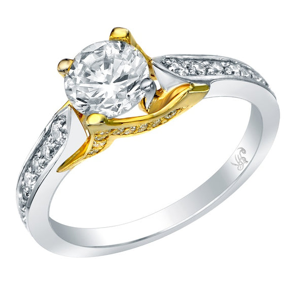STYLE#5170E ENGAGEMENT RING WITH MICROPAVE SIDE STONES