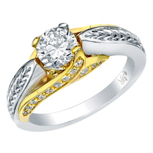 STYLE#5176E ENGAGEMENT RING WITH MICROPAVE SIDE STONES
