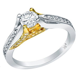 STYLE#5179E ENGAGEMENT RING WITH MICROPAVE SIDE STONES