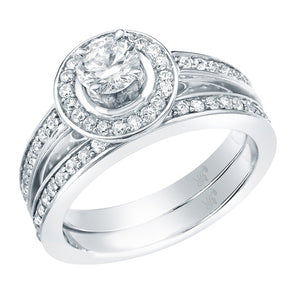 STYLE#5244E ENGAGEMENT RING WITH MICROPAVE SIDE STONES