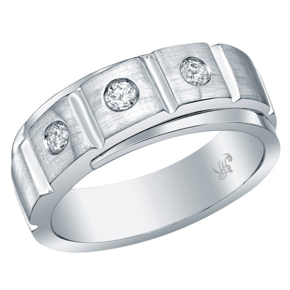 STYLE#VS467G 3-STONE GENTS BAND